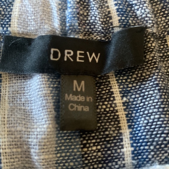 Anthropologie Drew Emerson Women’s Linen Strapless Jumpsuit Boho Blue Medium - Picture 4 of 7